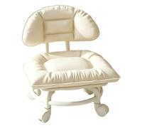 Generico Rolling Backrest Chair, Low Rolling Stool, PU Leather Work Seat
