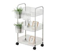 Generico Rolling Cart - Acrylic Multi-layer Snack Trolley | Storage Cart With Lockable Wheels - For Office Home Kitchen 93.5 * 34 * 22cm/36.8 * 13.4 * 8.7inch Dorm Bedroom Pantry Craft Salon
