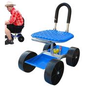 Generico Rolling Garden Cart, Adjustable Seat, 23.62x18.5x12.2 Inches Swivel Gardening Chair, 360° Rotating Design, Built In Tool Tray, Green Outdoor Use for Planting and Weeding