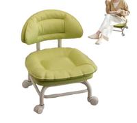 Generico Rolling Low Stool With Backrest - Swivel Chair On Silent Casters
