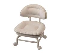 Generico Rolling Low Stool With Backrest - Swivel Chair On Silent Casters