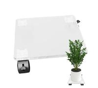 Generico Rolling Plant Stand - Clear Acrylic Square with Wheels, Mover for Indoor And Outdoor Use | Flower Pot Stand, Garden Mover, Easy-to-Move Display Home, Patio, Balcony