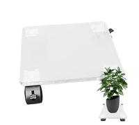 Generico Rolling Plant Stand - Clear Acrylic Square with Wheels, Mover for Indoor And Outdoor Use | Flower Pot Stand, Garden Mover, Easy-to-Move Display Home, Patio, Balcony