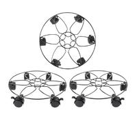 Generico Rolling Plant Stands with Wheels, 10.63x2.36 Inches Metal Pallet, Durable Flower Pot Mover with 6 Casters, 3-Piece Value Pack with Modern Style, Garden Accessories for Indoor Outdoor