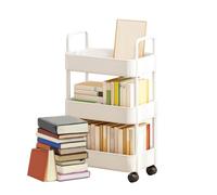 Generico Rolling Storage Cart - ABS | Multifunctional Movable Storage Organizer With Handles | Rolling Utility Cart, Mobile Bookshelf For Home Kitchen Living Room Bathroom Office