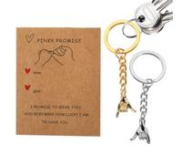 Generico Romantic Alloy Keychains - Couple Matching Ring, Bag Charm Set | Hand-In-Hand Valentine's Day Keychains for Him Boyfriend Girlfriend Women Men Commuting Backpack Tote