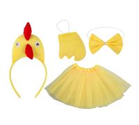 Generico Rooster Costume, Kids Chicken Outfit, Portable Dress with Headband and Bowtie, Perfect for Christmas, Birthday, Thanksgiving, Halloween, and Themed Events or Cosplay Parties
