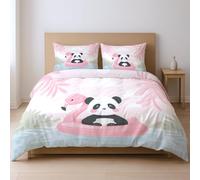 Generico Rosa Cartoni Animati Infantili E Accoglienti CopriPiumino Microfibra Set Di Piumoni Con Cerniera Adatto Ai Giovani 200 x 200cm Set Da Tre Pezzi