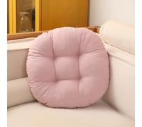 Generico Rosa,D 45cm/18 Cuscino per Sedile in Cotone e Lino Ispessito, Cuscino Rotondo Semplice e Traspirante per Sedia, Cuscino per Seduta e Schienale in Tessuto Tatami