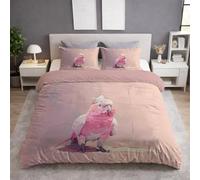 Generico Rosa Parure Copripiuminos Singolo 150 x 220 cm, Microfibra Copripiuminos, Morbida, Easy Cura, Acquerello Cacatua Rotolo Di Carta Igienica Carino Copripiumino + Federe 1 x 50 x 70 cm