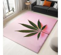Generico Rosa Tappeto Antiscivolo lavabile 160 x 230 cm Pianta Foglia Di Cannabis Tappeti Soggiorno Camera Da Letto Pelo Corto, Per soggiorno camera da letto sala da pranzo Domestica Tappeti