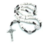 Generico Rosario in corda con pietre di medjugorje e san benedetto