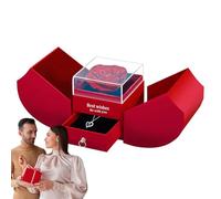 Generico Rose Box con collana, Rose Box - Ti amo collana in 100 lingue, scatola del cuore rosa al mio amore - Gioielli di San per fidanzata, donna, mamma, moglie a San, festa della mamma, compleanno