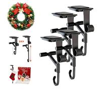 Generico Rose Garland Holder,2025 New Heavy Duty Christmas Decoration Stand,2in1 mantel hangers for garland,Adjustable Metal Mantle Hooks,No Drill, Holds Up to 20 lbs, for Christmas Decoration (4PCS)