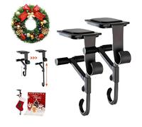 Generico Rose Garland Holder,2025 New Heavy Duty Christmas Decoration Stand,2in1 mantel hangers for garland,Adjustable Metal Mantle Hooks,No Drill, Holds Up to 20 lbs, for Christmas Decoration (2PCS)