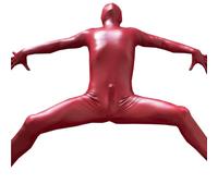 Generico Rosso,XL, Uomo Sexy Rosso Lattice/Ammoniaca Modellante Catsuit Casual Coprente con Cerniera Collant Tuta Intera DS Discoteca Palcoscenico Costume