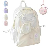 Generico Rosy Posy Backpack - 16in Cream Star Rosyposy Double Shoulder Backpack, Extra Large Capacity, Durable Waterproof (Yellow)