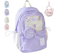 Generico Rosy Posy Backpack - 16in Cream Star Rosyposy Double Shoulder Backpack, Extra Large Capacity, Durable Waterproof (Purple)