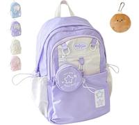 Generico Rosy Posy Backpack, Rosyposy Backpack, Cream Star Series Large Capacity Drawstring Back Pack, Durable Waterproof Fits 16" Laptop (purple)