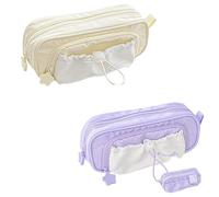 Generico Rosy Posy Pencil Case, 2025 New RosyPosy Kawaii Pencil Case, PencilCase Big Capacity, Large Capacity Drawstring Multi-Pocket Design, Waterproof, Soft (purple+yellow)