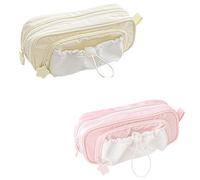 Generico Rosy Posy Pencil Case, 2025 New RosyPosy Kawaii Pencil Case, PencilCase Big Capacity, Large Capacity Drawstring Multi-Pocket Design, Waterproof, Soft (pink+yellow)