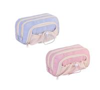 Generico Rosy Posy Pencil Case,Kawaii Pencil Case With Rosy Posy Pens,Large Capacity Drawstring Multi-Pocket Design (blue+pink)