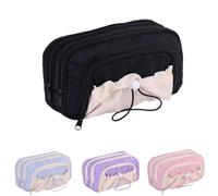 Generico Rosy Posy Pencil Case,Kawaii Pencil Case With Rosy Posy Pens,Large Capacity Drawstring Multi-Pocket Design (black)