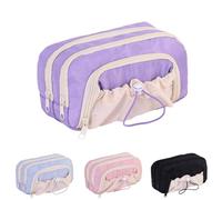 Generico Rosy Posy Pencil Case,Kawaii Pencil Case With Rosy Posy Pens,Large Capacity Drawstring Multi-Pocket Design (purple)