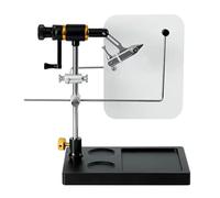 Generico Rotary Fly Tying Vise Tools, Fishing Flies Hook Tying with Pedestal Base, Steel Jaws, Auxiliary Background Board, Universal Binding Station for Fishing Enthusiasts