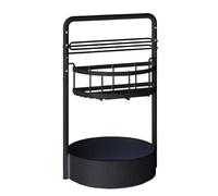 Generico Rotating 2-Tier Countertop Seasoning Rack - Jar Organizer Shelf for Kitchen, Pantry, or Dorm, Sturdy PP & Metal Construction, Efficient Storage for Condiments, Jars, and Cooking Essentials