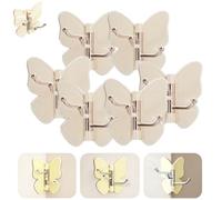 Generico Rotating Butterfly Adhesive Wall Hooks,Cute No-Drill 3-Prong Swivel Hangers with 270° Adjustable Wings,Waterproof Self Corner Stick-on Hooks for Bathroom,Kitchen,Home Organization，6White