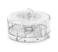 Generico Rotating Chilled Veggie Tray With Clear Lid - 4 Compartment Iced Serving Platter | Food Storage Container For Sushi, Cupcakes & Fruits | Outdoor Party Ice Tray & Salad Bowl Set