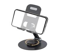 Generico Rotating Phone Stand, Flexible Smartphone Holder, 3.54x1.26in Foldable Desk Mount, Adjustable Height Feature, Multi-Angle Design for Room, Home, Video Calls, Streaming
