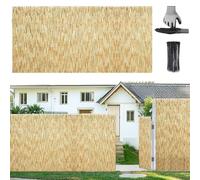 Generico Rotoli di Recinzione in Canne Naturali, Recinzione Giardino Esterno，Rotoli Decorativa in bambù 40 50 60 80 100 120 150 160Cm Blocco Solare, Protezione della Privacy(White Line of Log)