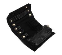 Generico Rotolo Porta Gioielli da Viaggio in Velluto Nero Organizer Compatto per Anelli Collane e Orecchini Custodia Pieghevole Portatile Grande Capacità per Conservare e Trasportare