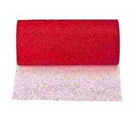 Generico Rotolo Tulle Glitterato Rosso 47 cm x 25 Metri