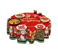 Generico Round Christmas Tablecloth, Christmas Tablecloth, Vintage Polyester Cover Protector For Fall Thanksgiving Winter Holiday Kitchen Patio Dining Party Picnic