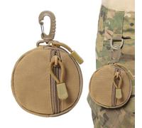 Generico Round Coin Purse - Multi-Function Change Wallet For Money, Keys, Earphones & Lipstick | Compact Zipper Pouch For Cash, Cards, And Small Essentials, Portable Waist Bag & Pocket Organizer