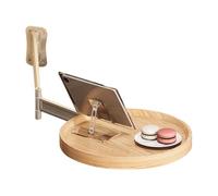 Generico Round Table, 180° Rotation Foldable Coffee Table, Wall Mounted Modern Space Saving Desk, Small Floating Wall Rack for Living Room, Bedside, Home, Kitchen, 11.02x11.02 inches