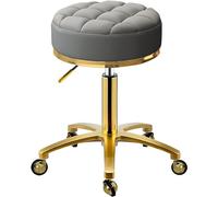 Generico Round Wheeled Swivel Stool, Adjustable 380 lbs Capacity, Living Room, 360 Degrees Rotation