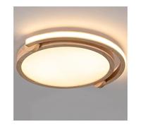 Generico Round Wood Flush Mount Ceiling Lamp Modern LED SideLight Ceiling Lamps Dimmable Grain Ceiling Lights for Bedroom Living Room(Neutral light,49cm)