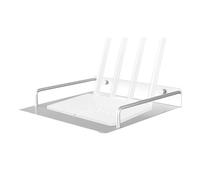 Genérico Router Rack - Router Stand | Router Shelf | Wall-Mounted Router Storage Rack With Ventilation Holes Single Layer Router Organiser Metal Router Rack Space Aluminum Black Storage Rack Tray