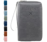Generico Rowgins Multi-Functional RFID Passport Wallet, Multiple Passport Holder for Travel Essentials - Wallet Cover Case (Gray)
