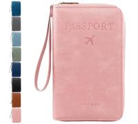 Generico Rowgins Multi-Functional RFID Passport Wallet, Multiple Passport Holder for Travel Essentials - Wallet Cover Case (Pink)