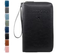 Generico Rowgins Multi-Functional RFID Passport Wallet, Multiple Passport Holder for Travel Essentials - Wallet Cover Case (Black)