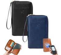 Generico Rowgins Multi-Functional RFID Passport Wallet, rowgins rfid passport holder for travel, passport wallets, Slim Leather Cover for Credit Cards, Tickets, and Cash, for Men & Women (2pcsB)
