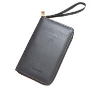 Generico Rowgins Multi-functional Rfid Passport Wallet,Travel Essentials Passport Holder,Wallet Cover Case for Passport,Secure ID Card Organizer with Zipper Closure,for Boarding Passes, Cash (Gray)