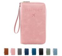 Generico Rowgins Multi-functional Rfid Passport Wallet, Travel Passport Holder for Men & Women, for Credit Cards Tickets (Pink)