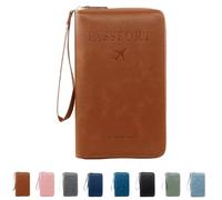 Generico Rowgins Multi-functional Rfid Passport Wallet, Travel Passport Holder for Men & Women, for Credit Cards Tickets (Brown)