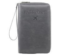 Generico Rowgins Multi-functional Rfid Passport Wallet, Travel Passport Holder for Men & Women, Secure Id Card Organizer with Anti-Theft Protection for Credit Cards, Tickets, and Cash (gray)